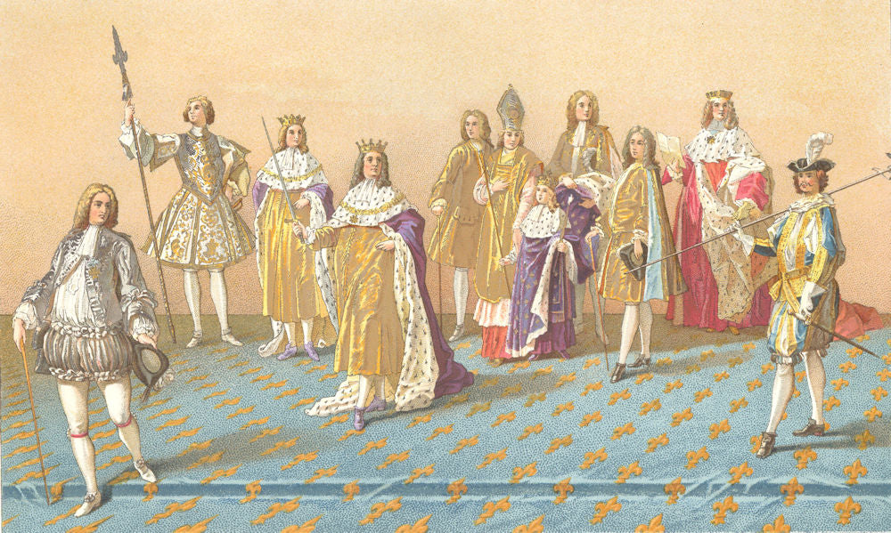 18C FRANCE. The Great Officers of State at a Coronation. Chromolithograph 1876